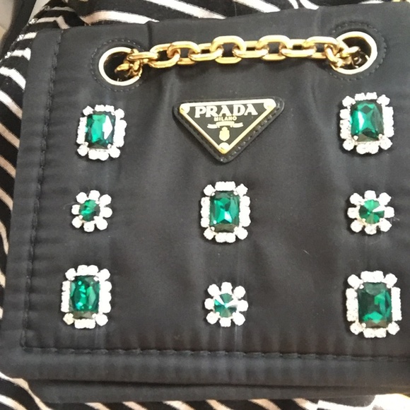 Prada Nylon Jewel Embellished Shoulder Bag - Picture 5 of 6